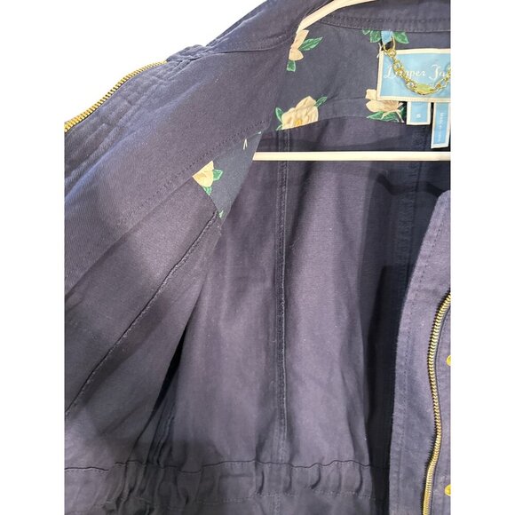 Draper James Womens Navy Utility Jacket Size S With Gold Button Accents pre-own - Picture 7 of 9